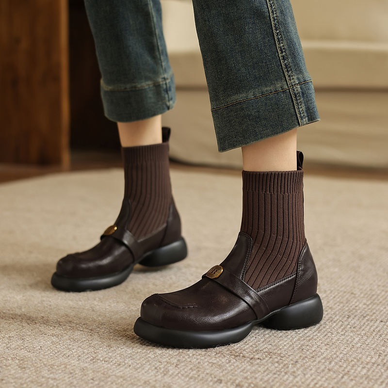 Winter Ethnic Fashion For Women - New Autumn Winter Women Brown Boots