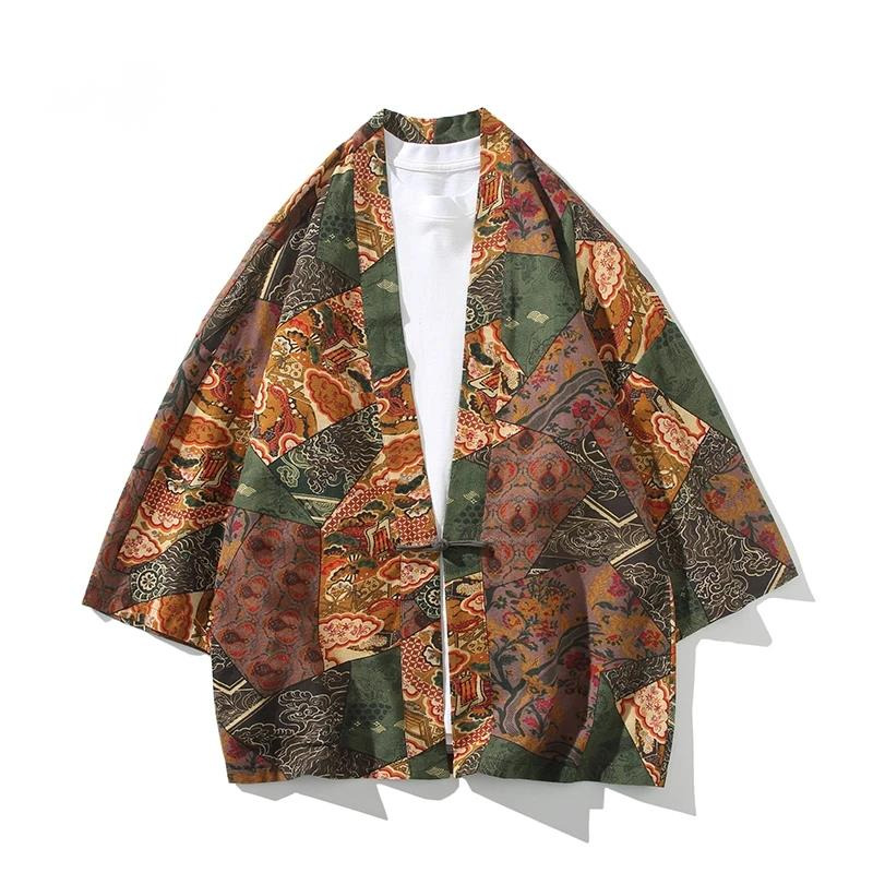 Ethnic Fashion Men - Ethnic Style Print Yukata Men Women