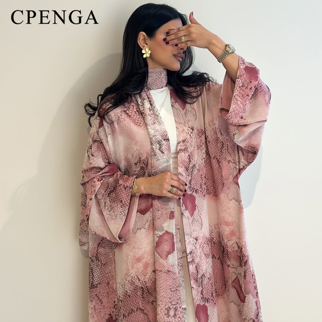 2026 Luxury Dubai Pink Print C - Abaya Modest Wear review and price