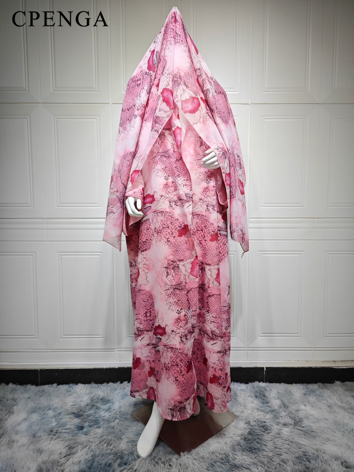 2026 Luxury Dubai Pink Print C - Abaya Modest Wear review and price