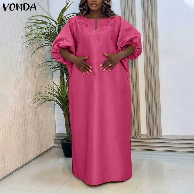 VONDA Plus Size 5XL Flower Pat - Ethnic Gown review and price