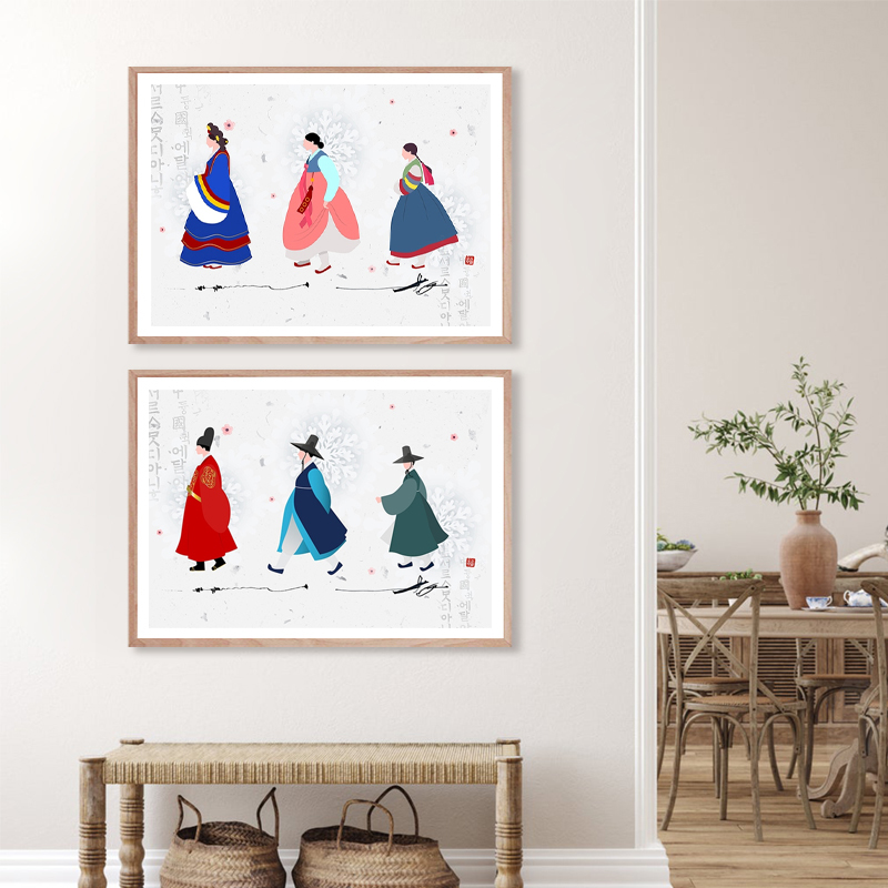 Korean Art Print Asian Traditi - Hanbok Modern Set review and price