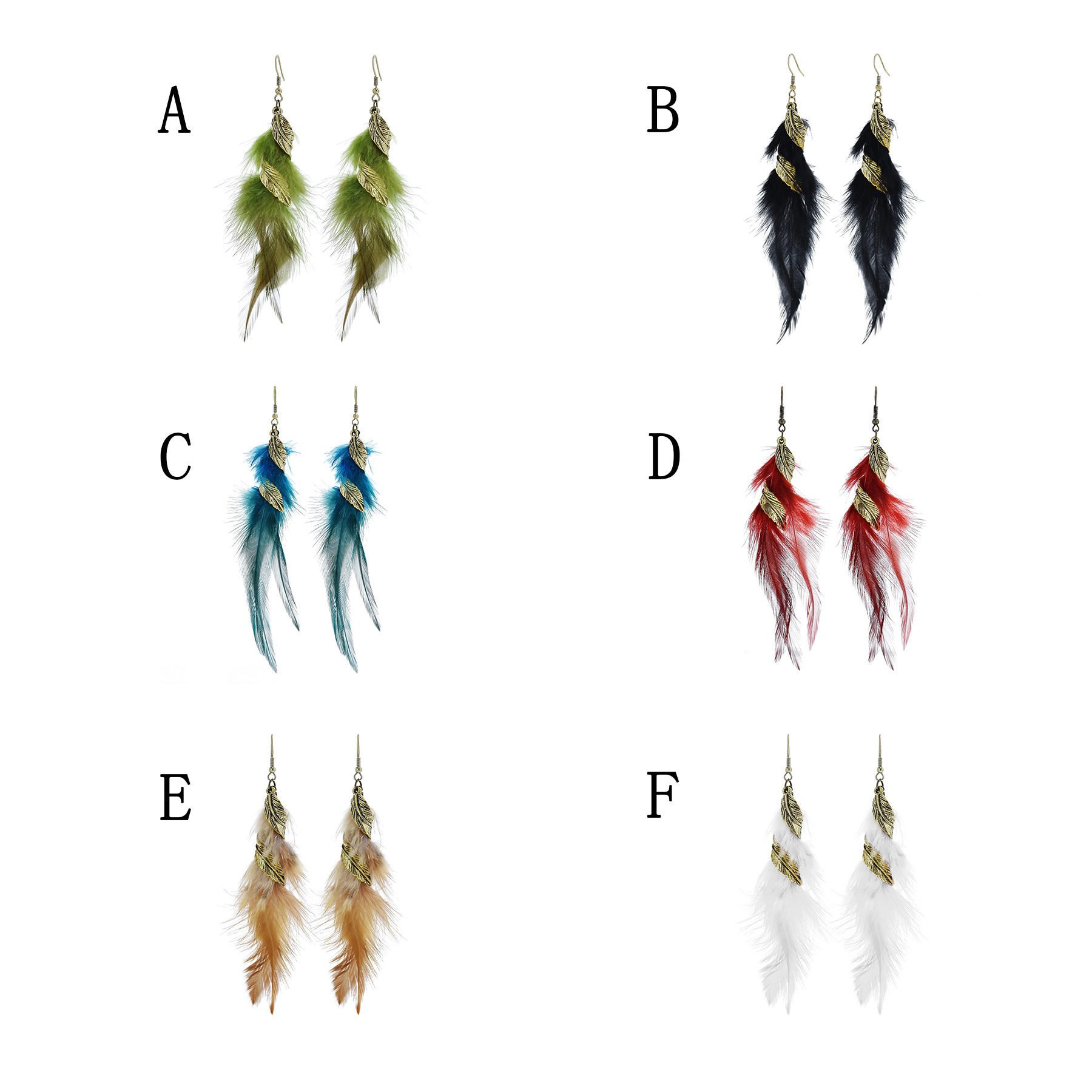 6 Colors Bohemian Long Feather - Winter Ethnic Fashion For Women review and price