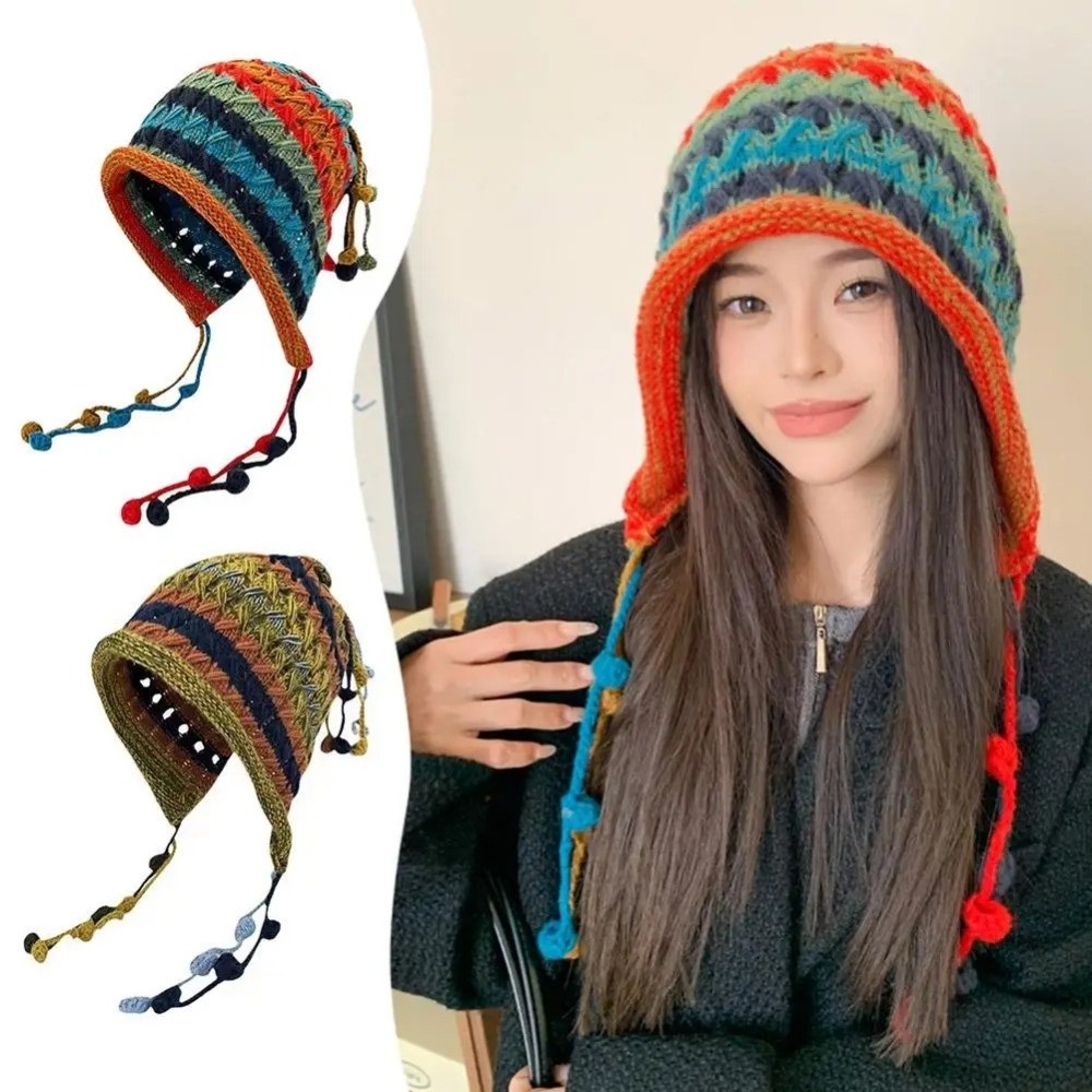Fashion Rainbow Striped Knitte - Winter Ethnic Fashion For Women review and price