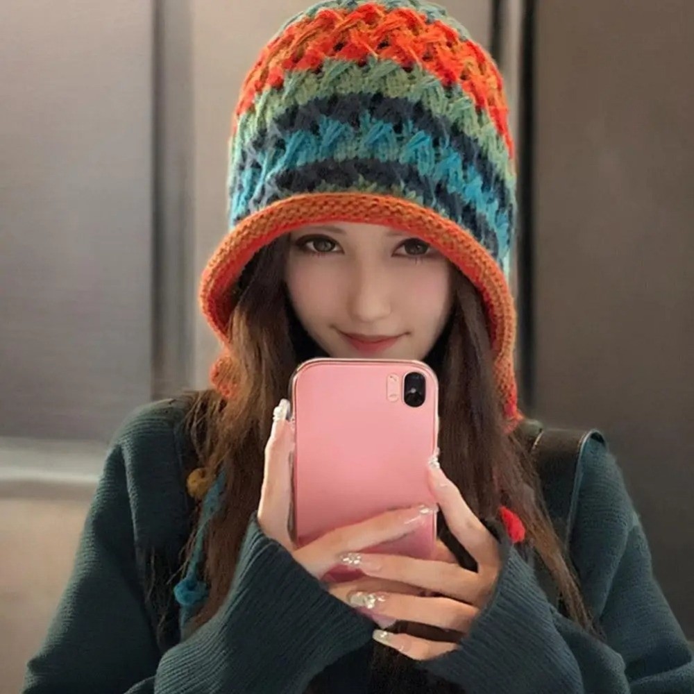 Fashion Rainbow Striped Knitte - Winter Ethnic Fashion For Women review and price