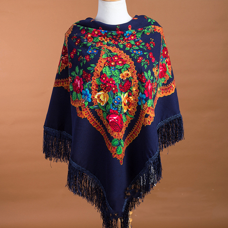 135*135cm Russian Scarf Ethnic - Winter Ethnic Fashion For Women review and price