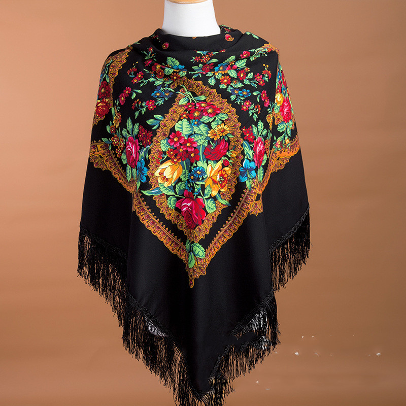 135*135cm Russian Scarf Ethnic - Winter Ethnic Fashion For Women review and price