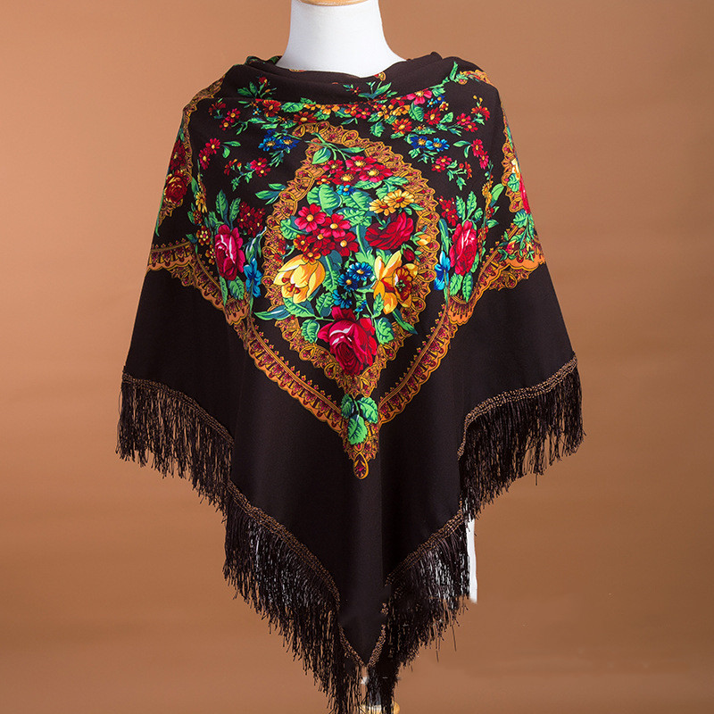 135*135cm Russian Scarf Ethnic - Winter Ethnic Fashion For Women review and price