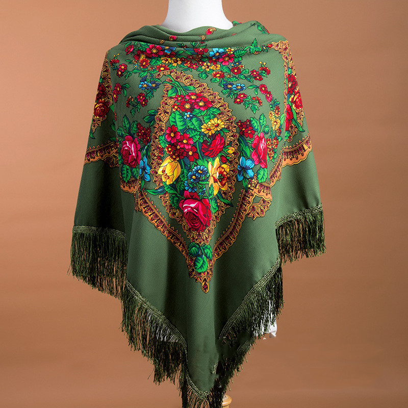 135*135cm Russian Scarf Ethnic - Winter Ethnic Fashion For Women review and price