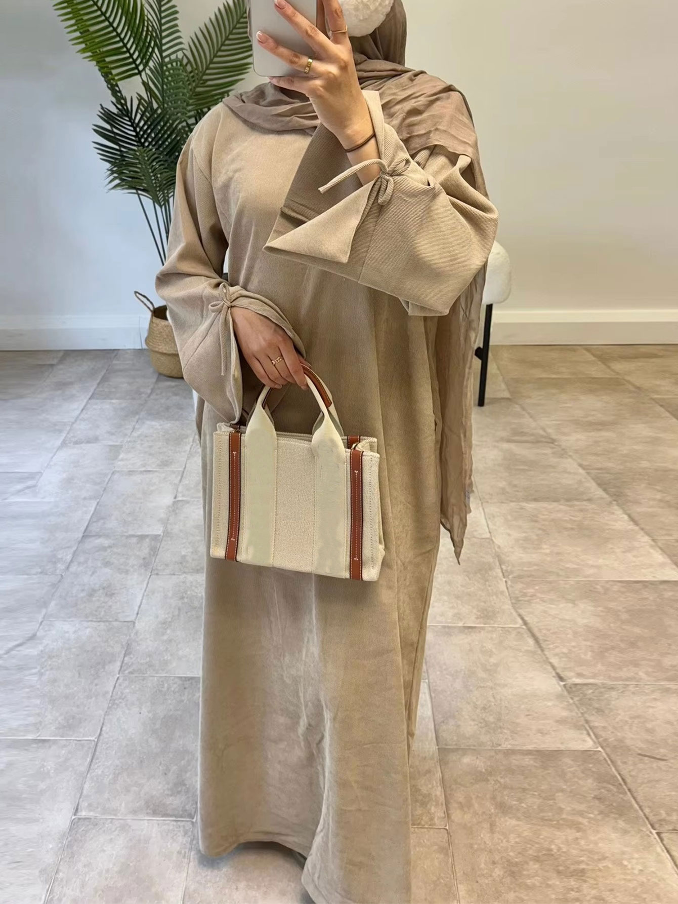 Ramadan Bow-knot Dubai Abaya D - Abaya Modest Wear review and price
