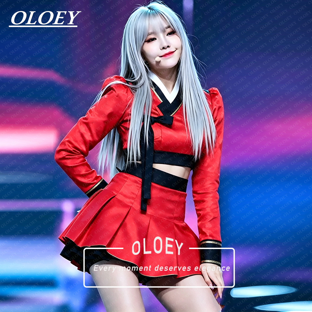 OLOEY Modern Black Red Short C - Hanbok Modern Set review and price