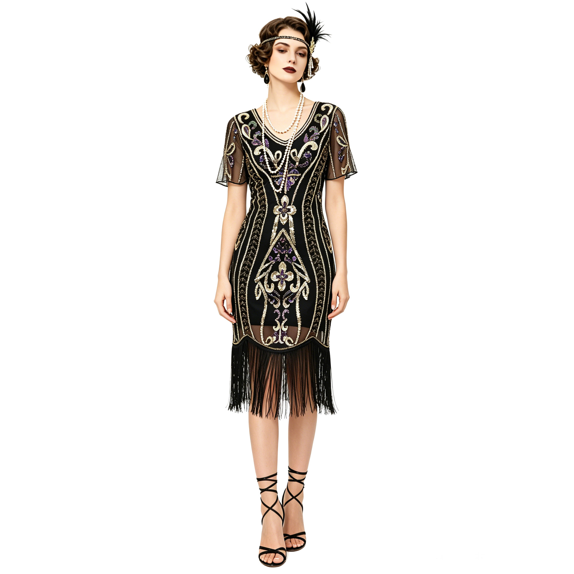 New Vintage Sequin Tassel Dres - Ethnic Gown review and price