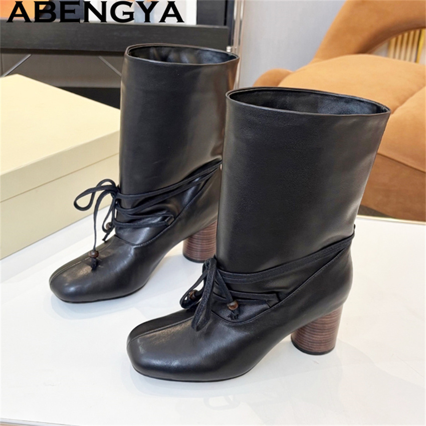 ABENGYA Chunky Heel Mid Calf B - Ethnic Fashion Week review and price